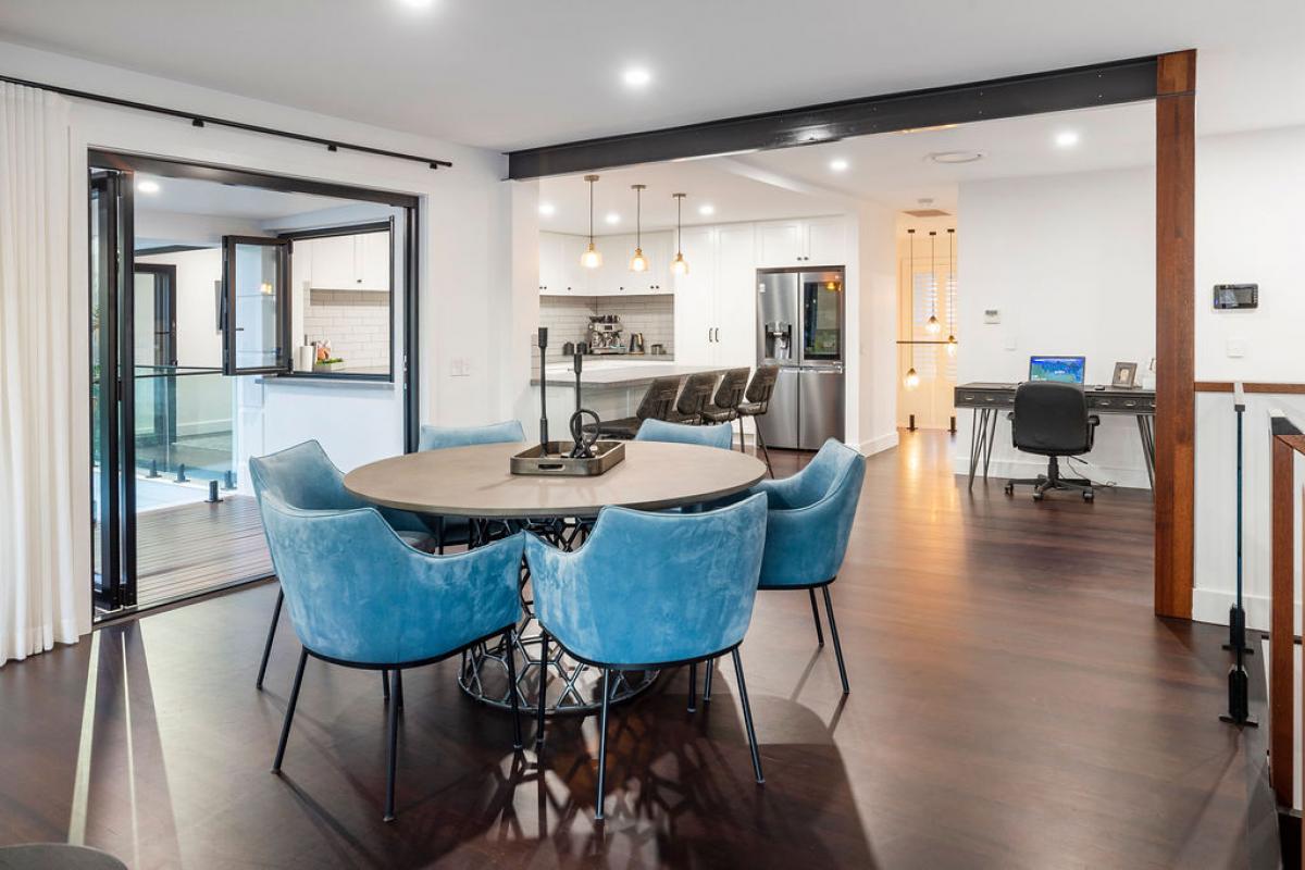 Indoor Living With Built In Kitchen