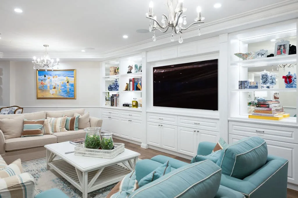 Beachfront outdoor entertaining area with LED lighting and open-plan living La Sabbia Gold Coast renovation