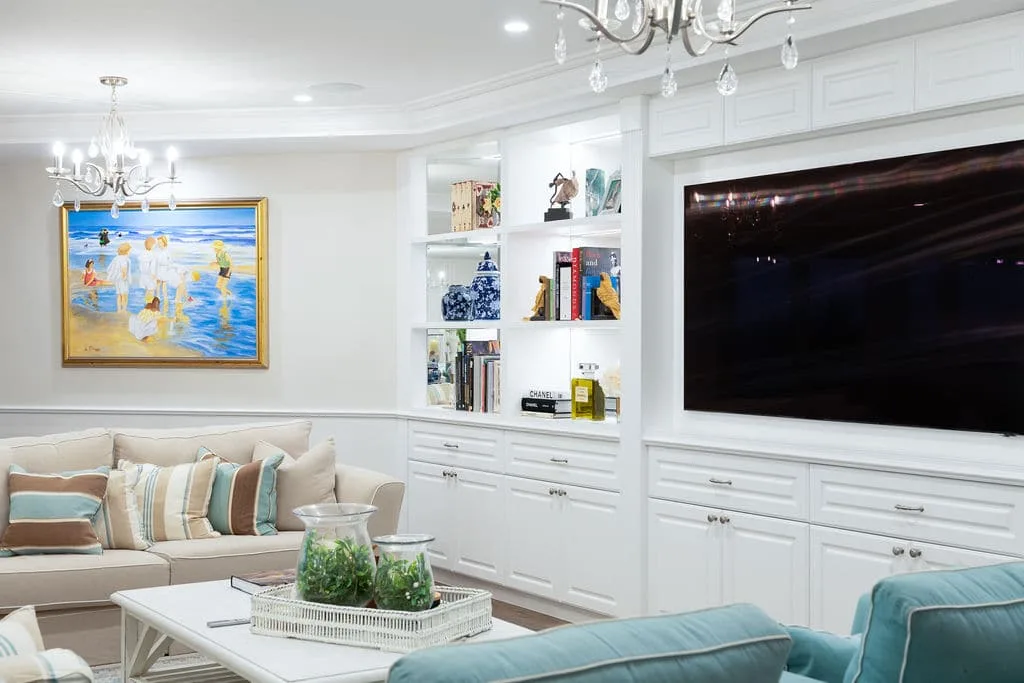 Beachfront outdoor entertaining area with LED lighting and open-plan living La Sabbia Gold Coast renovation