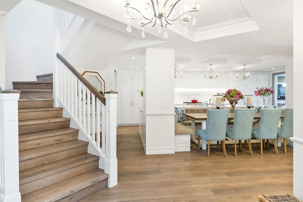 Beachfront outdoor entertaining area with LED lighting and open-plan living La Sabbia Gold Coast renovation